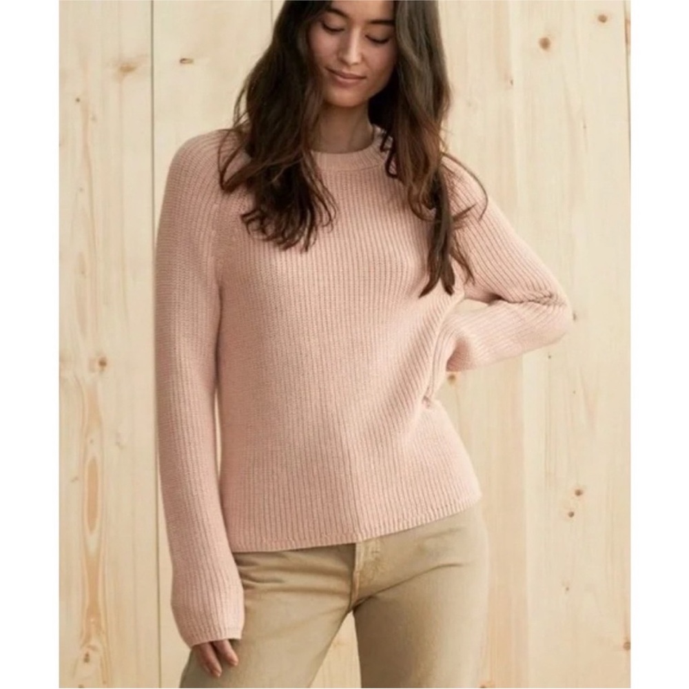 Jenni Kayne Cotton Fisherman Sweater in blush XXL 2xl